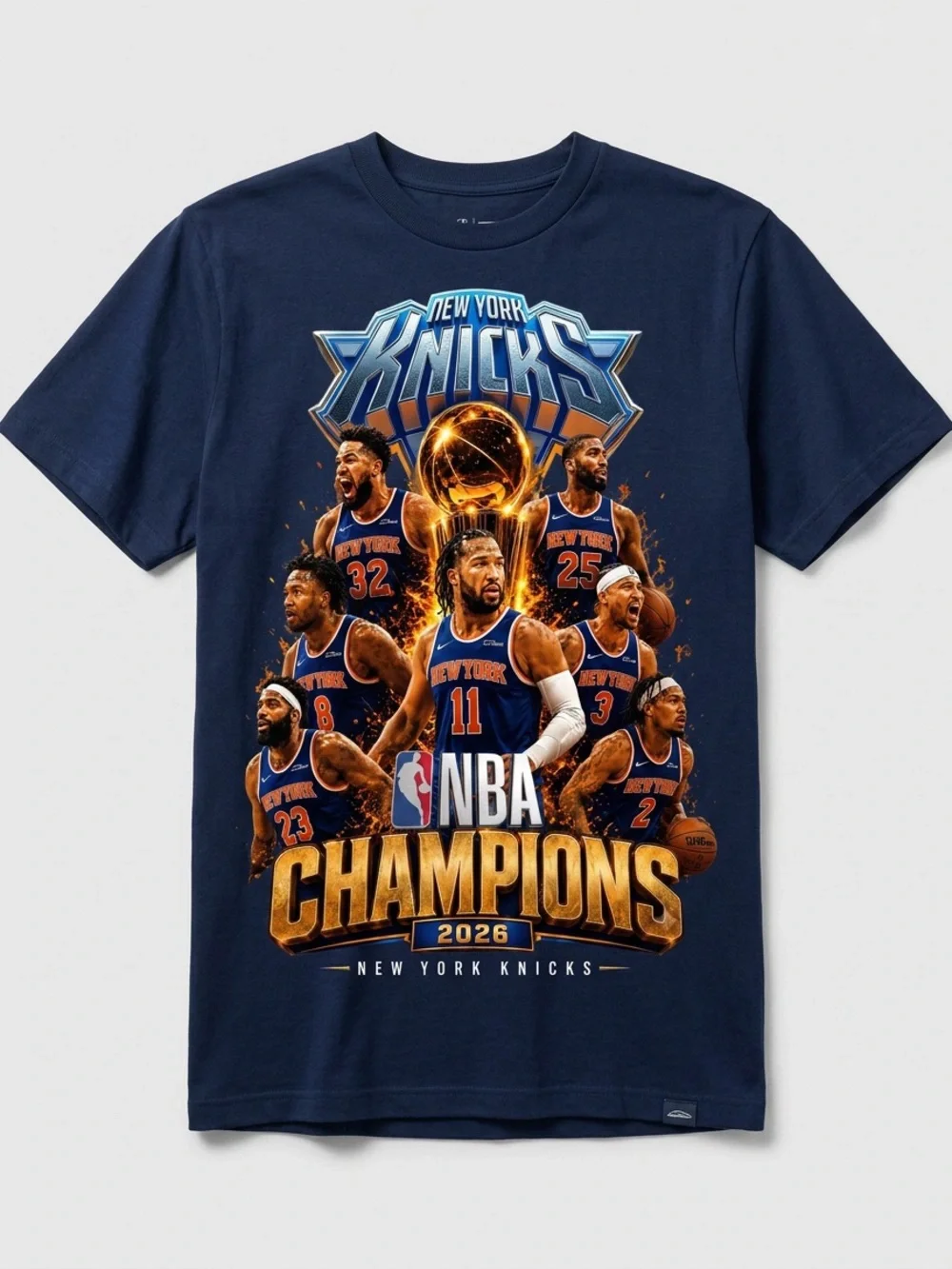 Gildan Navy New York Knicks 2026 NBA Champions Graphic Tee - Picture 1 of 1